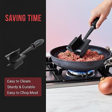 Meat Hamburger Smasher Nylon Heat Resistant 5 Blades Ground Beef Mixer Tool