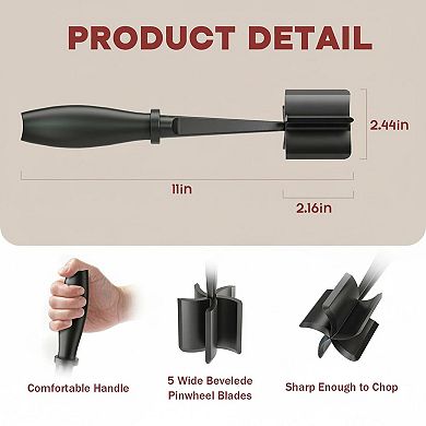 Meat Hamburger Smasher Nylon Heat Resistant 5 Blades Ground Beef Mixer Tool