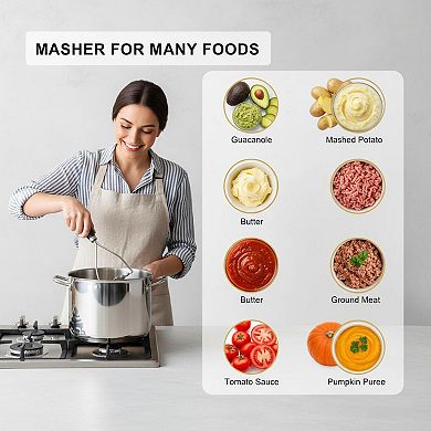 Potato Masher Set of 2 Stainless Steel Wire Vegetable Fruit Masher