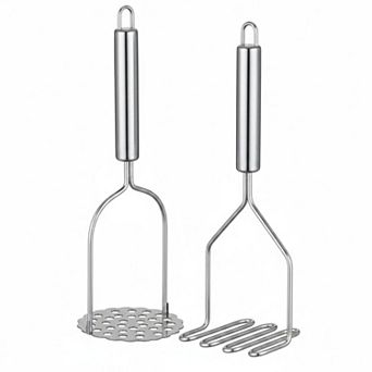 2 pc Stainless Steel Potato Masher Set for Avocado Vegetables Meat