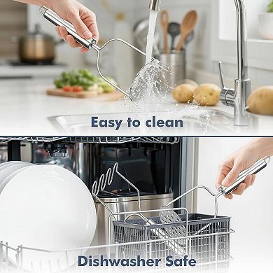 2pcs Stainless Steel Potato Masher Set for Avocado Vegetables Meat
