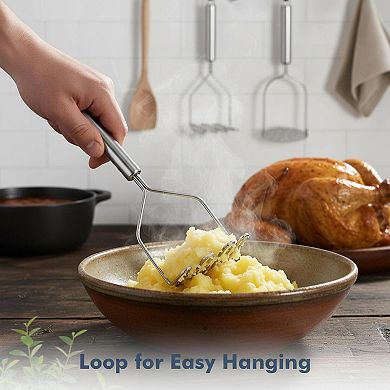 2pcs Stainless Steel Potato Masher Set for Avocado Vegetables Meat