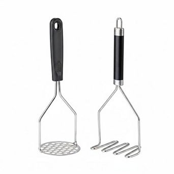 2 pc Heavy Duty Stainless Steel Potato Masher for Avocado Beans Vegetables Dishwasher Safe