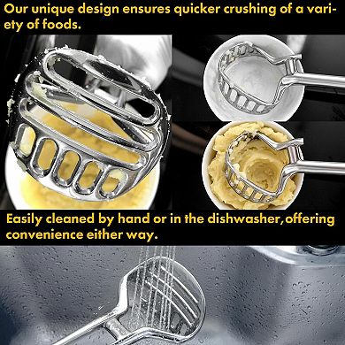 Heavy Duty Stainless Steel Potato Masher Rustproof One Piece Design Vegetables Fruits Beans