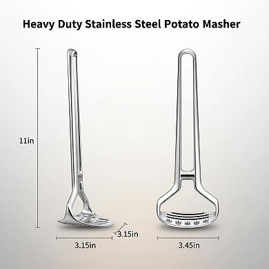 Heavy Duty Stainless Steel Potato Masher Rustproof One Piece Design Vegetables Fruits Beans