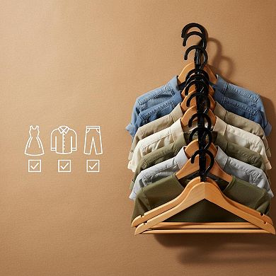 Black Magic 10-Pack 5-Hole Space-Saving Cascading Closet Organizers for Heavy Clothes College Dorm