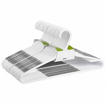 30 Pack Bendable Plastic Hangers Non-slip Strong Durable with Clips Slim Profile