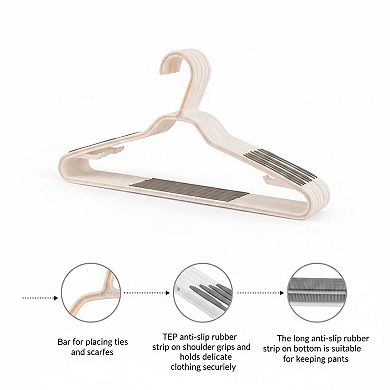 30 Pack Bendable Plastic Hangers Non-slip Strong Durable with Clips Slim Profile