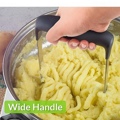 Upgraded Potato Masher: Durable 304 Stainless Steel, Rust-Proof Dishwasher-Safe Heavy Duty Kitchen