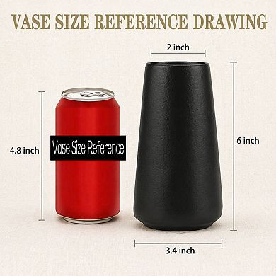 Simple Matte Ceramic Vase 6" Modern Home Decor for Flowers Plants Table Shelf Wedding Boho