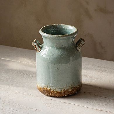 Ceramic Rustic Farmhouse Vase Distressed Decorative Flower Vase Home Decor Multi-Occasion