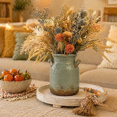 Ceramic Rustic Farmhouse Vase Distressed Decorative Flower Vase Home Decor Multi-Occasion