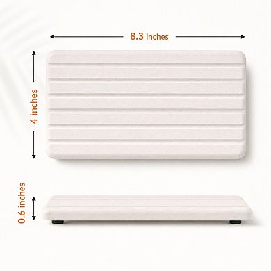 2 Pack Water Absorbent Diatomite Coasters Striped Anti Skid for Kitchen Bathroom