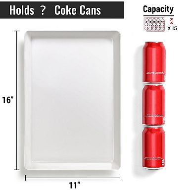 4-Pack Plastic Serving Trays Reusable Stackable White Large for Party Food Display