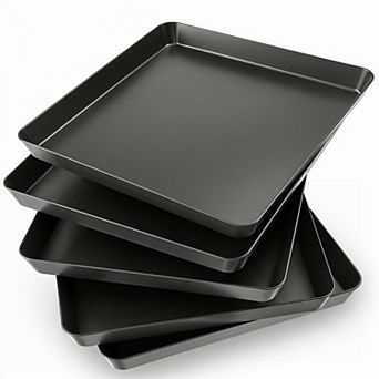 4 Serving Trays for Entertaining Reusable Plastic Shatter Resistant Stackable for Parties Kitchen