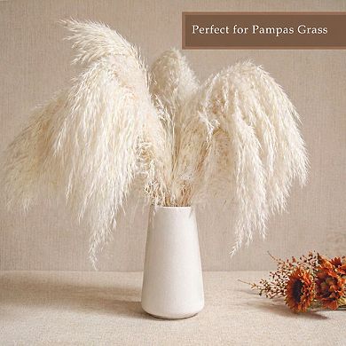 Bright White Ceramic Vase Boho Minimalist Modern Home Decor for Pampas Grass