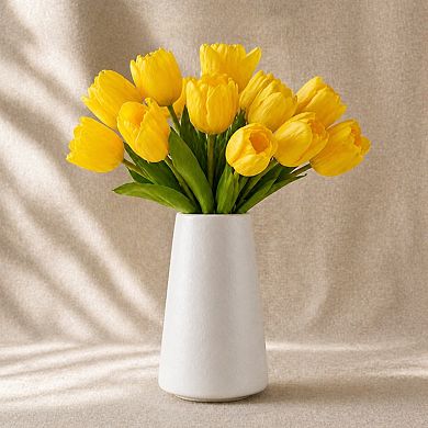Bright White Ceramic Vase Boho Minimalist Modern Home Decor for Pampas Grass
