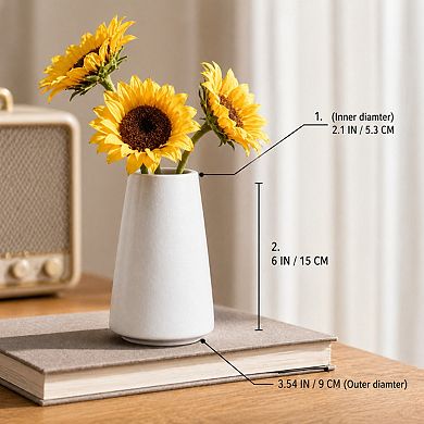 Bright White Ceramic Vase Boho Minimalist Modern Home Decor for Pampas Grass