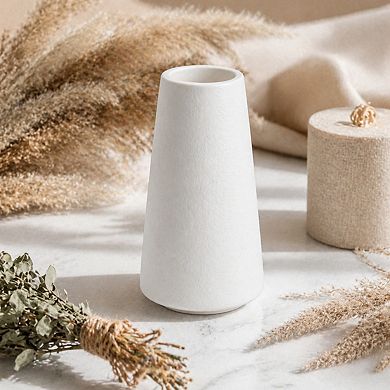 Bright White Ceramic Vase Boho Minimalist Modern Home Decor for Pampas Grass