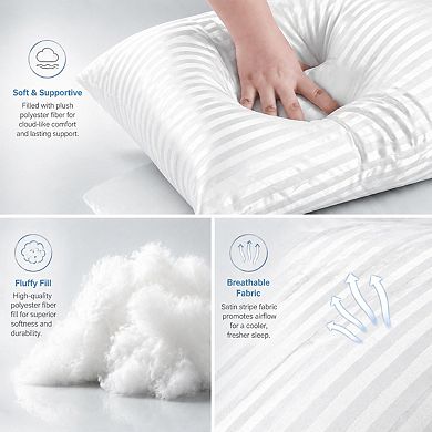 Throw Pillow Inserts Machine Washable Polyester Fiber Fill for Sofa Bed Decorative Cushions
