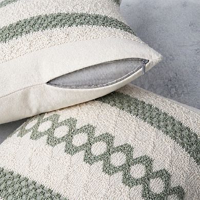 Set Of 2 Boho Macrame Pillow Covers Cotton Polyester Couch Bed Sofa Chair Farmhouse Rustic Spring