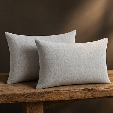 Decorative Chenille Throw Pillow Covers 12x20 Pack of 2 for Couch Sofa Bed Living Room