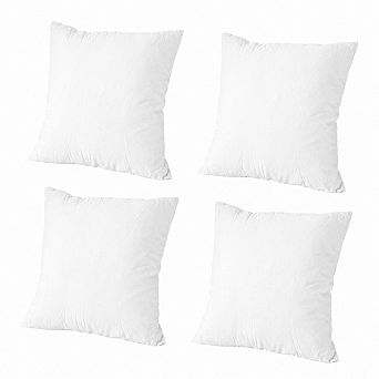 Throw Pillow Inserts Set Of 4 Lightweight Down Alternative Couch Sham Stuffer Machine Washable