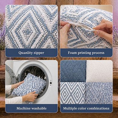 Set of 4 Decorative Throw Pillow Covers Linen Couch Cushion Covers for Sofa Living Room