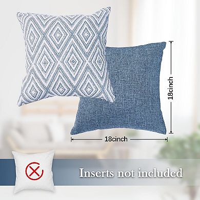 Set of 4 Decorative Throw Pillow Covers Linen Couch Cushion Covers for Sofa Living Room