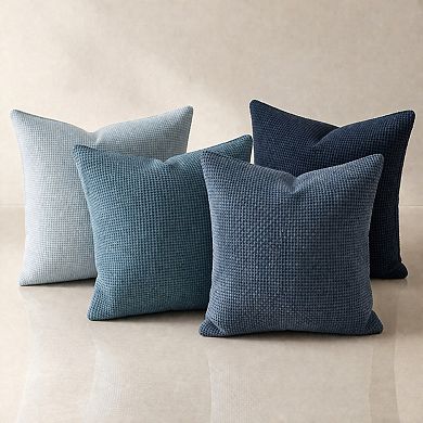 Pack Of 4 18x18 Inch Chenille Throw Pillow Covers Soft Decorative Cushion Covers For Sofa Bed Living