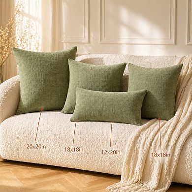 Pack Of 2 Chenille Throw Pillow Covers Soft Decorative for Sofa Living Room