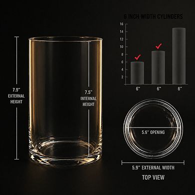 Cylinder Glass Vase Clear Decorative Centerpiece For Home Wedding Events