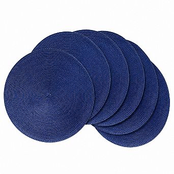 Round Placemats Set of 6 Heat Resistant Washable Woven Braided Table Mats for Dining Home Decor