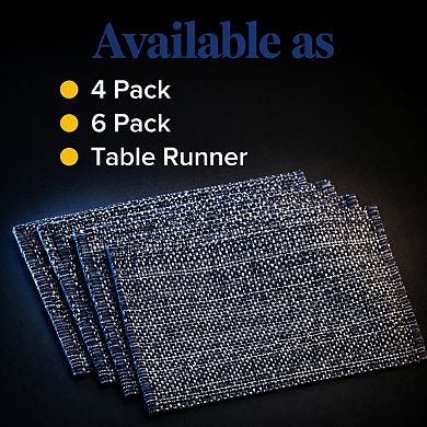 Cotton Two Tone Woven Placemats Set Soft Durable Machine Washable