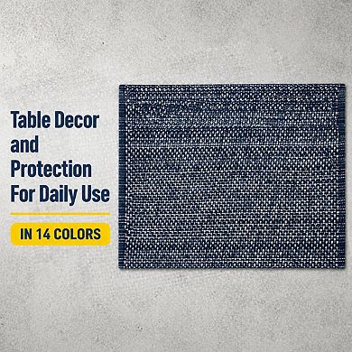Cotton Two Tone Woven Placemats Set Soft Durable Machine Washable