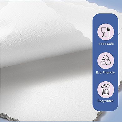 200 Pack Disposable Paper Placemats Scalloped Edge For Restaurant Catering Dining Table Parties