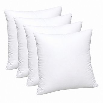 Luxury Pillow Inserts Pack Of 4 Ultra Soft White Polyester Microfiber Durable Couch Cushion Fillers