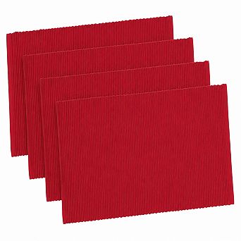 Ribbed Cotton Placemats Set of 4 Thick Weave Table Protection