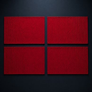 Ribbed Cotton Placemats Set of 4 Thick Weave Table Protection