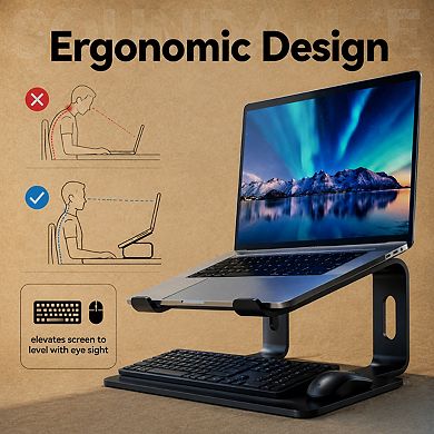 Aluminum Computer Riser Elevator Desk Metal Holder Airflow Storage Stand