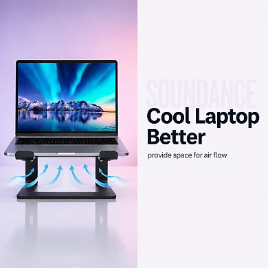 Aluminum Computer Riser Elevator Desk Metal Holder Airflow Storage Stand