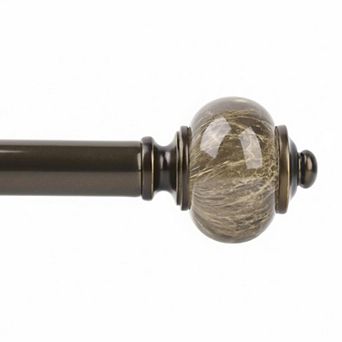 1 Inch Heavy Duty Adjustable Curtain Rod with Marbled Finials