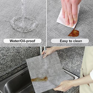 Faux Leather Heat Resistant Placemats Set of 6 Waterproof Wipeable Double Sided Dining Table Mats