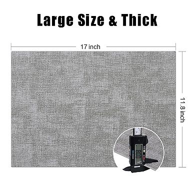 Faux Leather Heat Resistant Placemats Set of 6 Waterproof Wipeable Double Sided Dining Table Mats