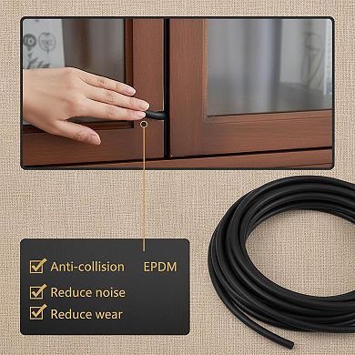 100ft EPDM Foam Weather Stripping Round Seal Strip for Doors Windows Cars RVs
