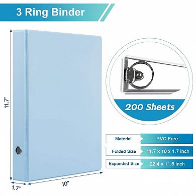 1 Inch 3 Ring Binder 4 Pack Pastel Holds 200 Letter Sheets With Pockets For School Office Home