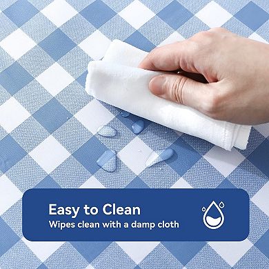 Waterproof Buffalo Gingham Plastic Table Cloth, Heavy Duty Wipeable Checkered Table Covers 54 x 78