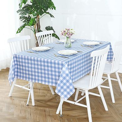 Waterproof Buffalo Gingham Plastic Table Cloth, Heavy Duty Wipeable Checkered Table Covers 54 x 78