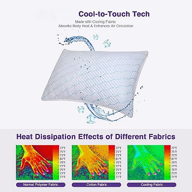 Cooling Pillows Queen Size Set of 2,Memory Foam Pillows with Zipper,Adjustable Firmness for Sleeping