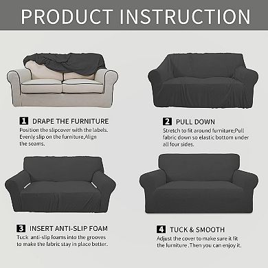 Easy-Going Stretch Sofa Slipcover 1-Piece Sofa Cover Furniture Protector Couch Soft with Elastic
